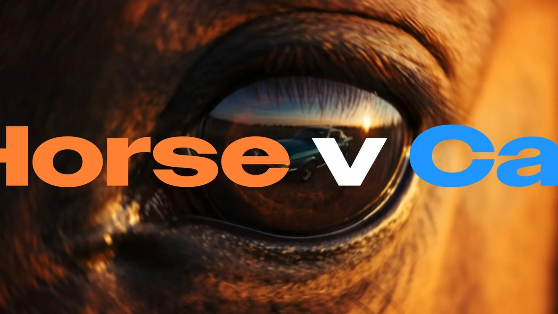 Horse v Car — AI cinemascope still